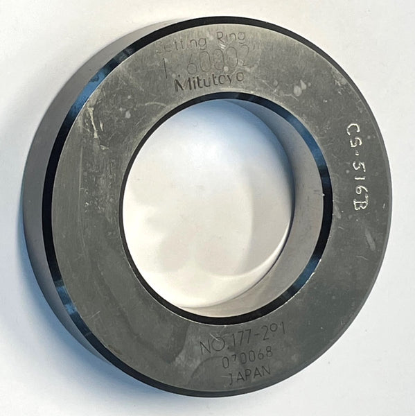 Mitutoyo 177291 Setting Ring for Holtests and Bore Gages, 1.6" Size