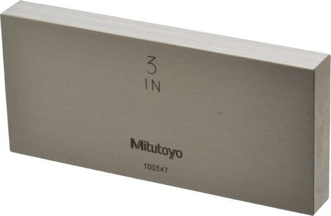 Mitutoyo 611203-531 Rectangular Steel Individual Gage Block, 3.0", ASME Grade O