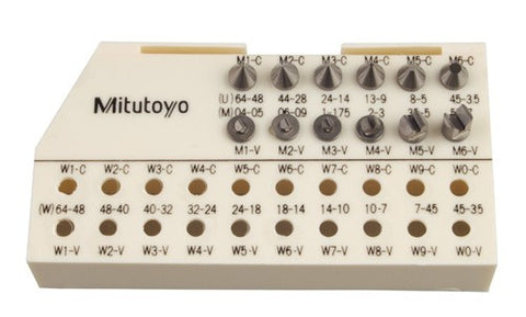 Mitutoyo 126-800 6pc Screw Thread Micrometer Anvil/Spindle Tip Set
