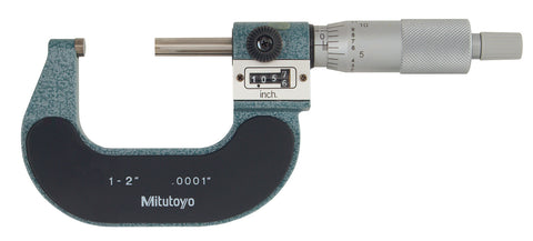Mitutoyo 193-212 Rolling Digital Outside Micrometer, 1-2" Range, .0001" Graduation
