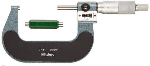 Mitutoyo 193-213 Digital Outside Micrometer, 2-3" Range, .0001" Graduation
