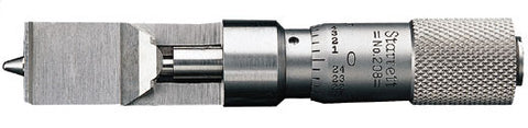 Starrett 208DZ Stainless Steel Can Seam Micrometer, 0-.375" Range, .001" Graduation