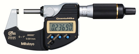 Mitutoyo 293-180-30 QuantuMike Digimatic Micrometer, 0-1"/0-25mm Range, .00005"/0.001mm Graduation