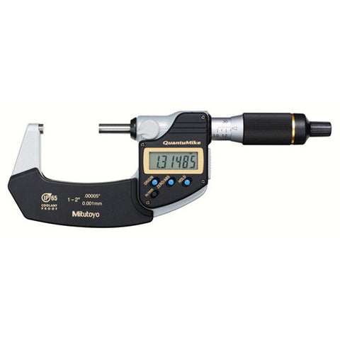 Mitutoyo 293-181-30 QuantuMike Digimatic Micrometer, 1-2"/25-50mm Range, .00005"/0.001mm Resolution