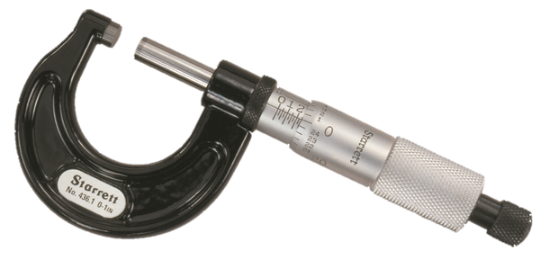 Starrett T436.1XRL-1 Outside Micrometer, 0-1