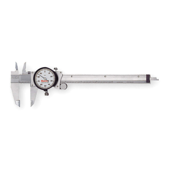 Starrett B120A-6 Dial Caliper - Precision 0-6" Stainless Steel Tool, .001" Graduations, Made In USA