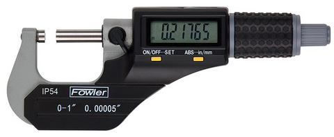 Fowler 54-860-002-1 Xtra-Value II Electronic Micrometer, 1-2"/25-50mm Range, .00005"/0.001mm Resolution