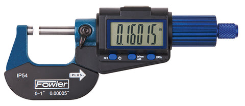 Fowler 54-880-103-0 Xtra-Mic Plus Electronic Micrometer Set, 0-3"/0-75mm Range .00005"/0.001mm Resolution