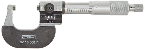 Fowler 52-224-001-0 Rolling Digital OD Micrometer, 0-1" Range, .0001" Resolution