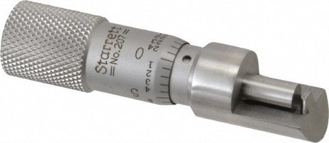 Starrett 207Z Stainless Steel Can Seam Micrometer, 0-.375" Range, .001" Graduation