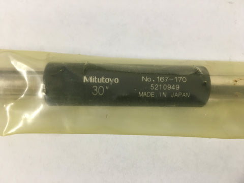 Mitutoyo 167-170 Micrometer Standard Bar, 30" Length, .47" Diameter *New-Open Box