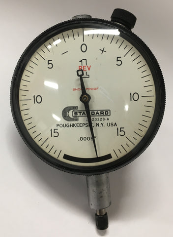 Brown & Sharpe Standard Gage J1-23228-A Dial Indicator, 0-.100" Range, .0005" Graduation *USED/RECONDITIONED*