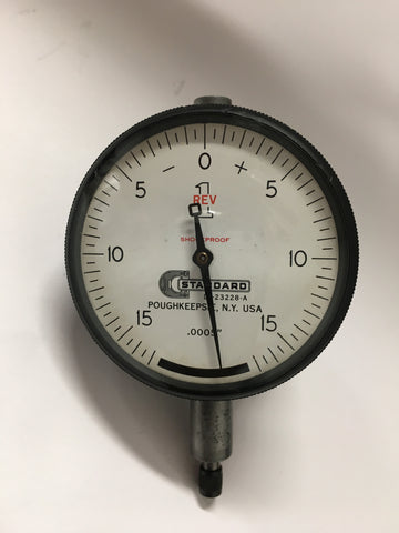 Brown & Sharpe Standard Gage D1-23228-A Dial Indicator, 0-.100" Range, .0005" Graduation *USED/RECONDITIONED*
