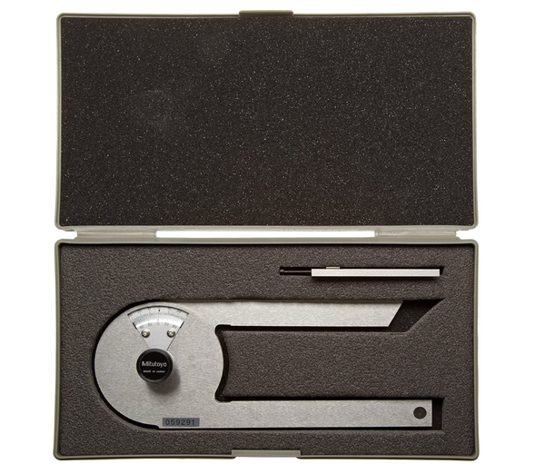 Mitutoyo 187201 Stainless Steel Bevel Protractor, 1 °, 5 Minute Verni
