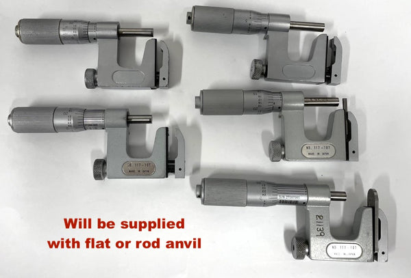 Mitutoyo 117-107 Uni-Mike Interchangeable Anvil Micrometer, 0-1