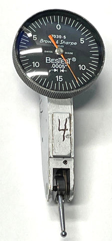 Brown & Sharpe 599-7030-5 BesTest Dial Test Indicator, .030" Range, .0005" Graduation *USED/RECONDITIONED*