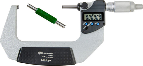 Mitutoyo 293-347-32 Digimatic Micrometer, 3-4"/76-101mm Range, .00005"/0.001mm Resolution