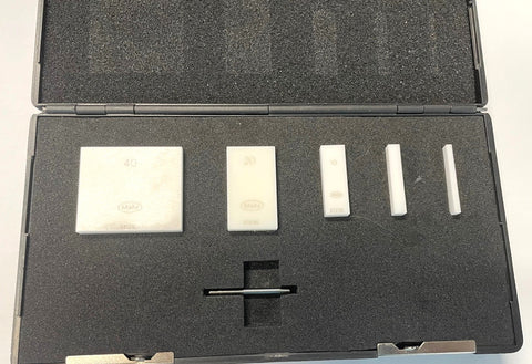 Mahr Federal Ceramic Gage Block Set, 5 Piece, Size 2.5mm, 5.0mm, 10mm, 20mm, 40mm *USED*