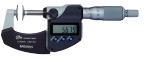 Mitutoyo 323-250-32 Digimatic Disc Micrometer, 0-25mm Range, 0.001mm Resolution
