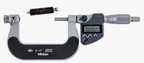 Mitutoyo 326-353-32 Digimatic Screw Thread Interchangeable Anvil Spindle Micrometer, 2-3"/50.8-76.2mm Range, 0.00005"/0.001mm Resolution