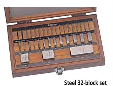 Mitutoyo 516-465-26 32pc Square Metric Steel Gage Block Set Grade 00