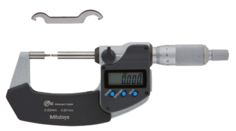 Mitutoyo 331-261-32 Digimatic METRIC Spline Micrometer, 0-25.4mm Range, 0.001mm Resolution