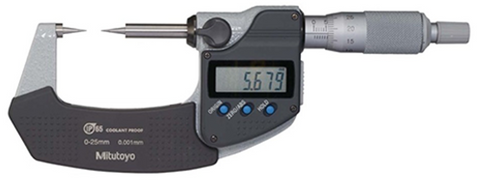 Mitutoyo 342-251-32 Digimatic Point Micrometer, 0-25mm Range, 0.001mm Resolution