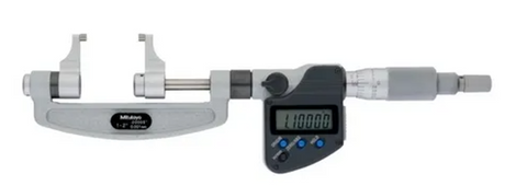 Mitutoyo 343-351-32 Caliper Type Micrometer, 1-2"/25.4-50.8mm Range, .00005"/0.001mm Resolution
