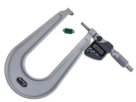 Mitutoyo 389-352-32 Digimatic IP65 Sheet Metal Micrometer, 1-2"/25.4-50.8mm Range, .00005"/0.001mm Resolution