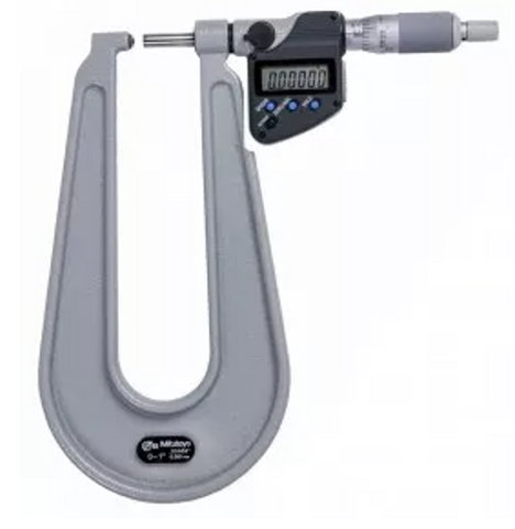 Mitutoyo 389-361-32 Digimatic IP65 Sheet Metal Micrometer, 0-1"/0-25.4mm Range, .00005"/0.001mm Resolution