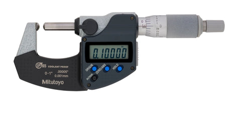 Mitutoyo 395-371-32 Spherical Face Micrometer, 0-1" Range, .0001",  .00005"/0.001mm Resolution