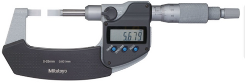 Mitutoyo 422-260-32 Digimatic Blade Micrometer, 0-25.4mm Range, 0.001mm Resolution