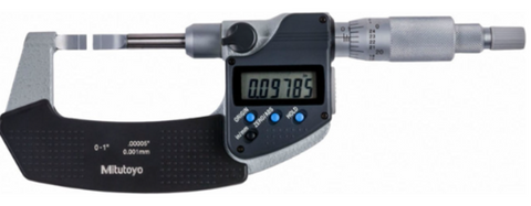 Mitutoyo 422-360-32 Digimatic Blade Micrometer, 0-1"/0-25.4mm Range, .00005"/0.001mm Resolution