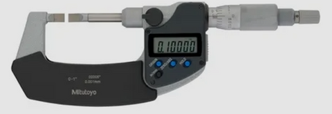 Mitutoyo 422-371-32 Digimatic Blade Micrometer, 0-1"/0-25.4mm Range, .00005"/0.001mm Resolution