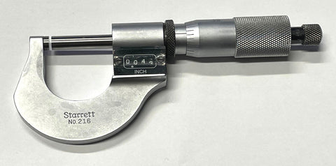 Starrett 216RL-1 Rolling Digital Outside Micrometer, 0-1" Range, .001" Graduation *USED/RECONDITIONED*