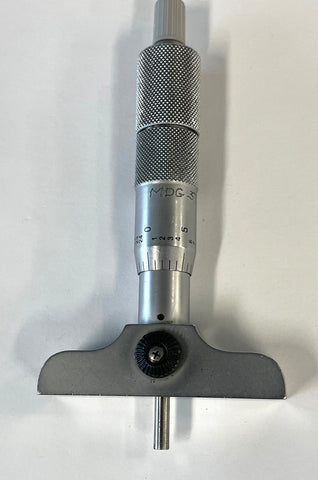 Mitutoyo 128-105 Depth Micrometer, 0-1" Range, .001" Graduation, 2.5 x .63" Base *USED/RECONDITIONED