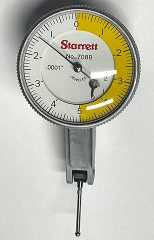 Starrett 708B Dial Test Indicator with Dovetail, .020" Range, .0001" Graduations *USED/RECONDITIONED*