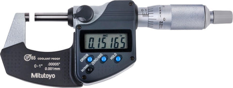 Mitutoyo 293-340-32 Digimatic Micrometer, 0-1"/0-25mm Range, .00005"/0.001mm Resolution