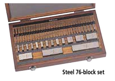 Mitutoyo 516-449-26 76pc Square Metric Steel Gage Block Set Grade 00