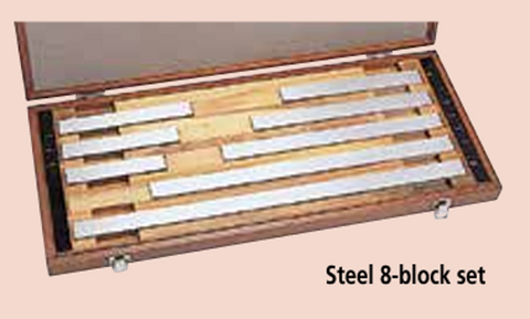 Mitutoyo 516-753-26 8pc Metric Square Steel Long Gage Block Set Grade AS-1