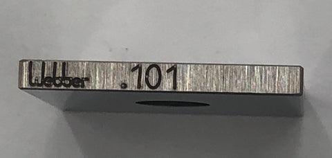 Starrett/Webber Square Steel .101" Gage Block, Grade A1