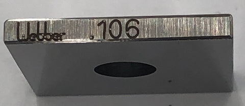 Starrett/Webber Square Steel .106" Gage Block, Grade A1