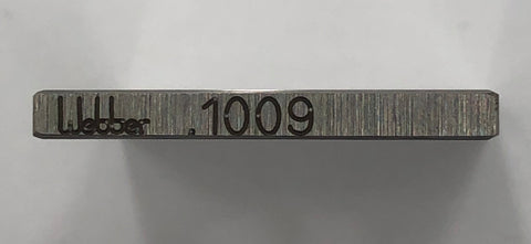 Starrett/Webber Square Steel .1009" Gage Block, Grade A1