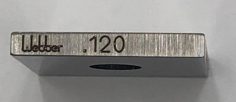 Starrett/Webber Square Steel .120" Gage Block, Grade A1