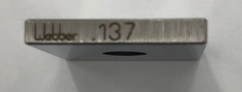 Starrett/Webber Square Steel .137" Gage Block, Grade A1