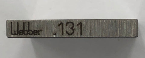 Starrett/Webber Square Steel .131" Gage Block, Grade A1