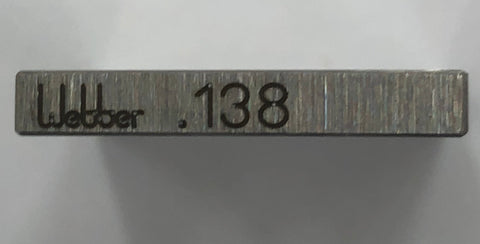 Starrett/Webber Square Steel .138" Gage Block, Grade A1