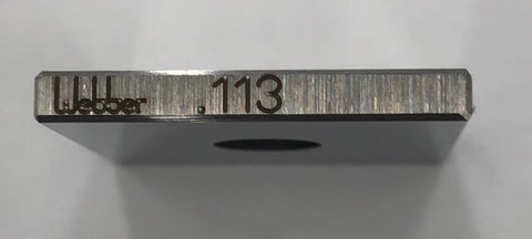 Starrett/Webber Square Steel .113" Gage Block, Grade A1