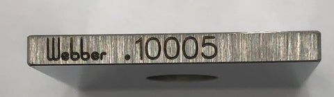Starrett/Webber Square Steel .10005" Gage Block, Grade A1
