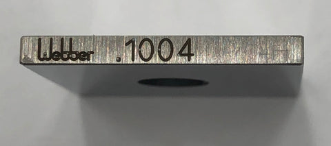 Starrett/Webber Square Steel .1004" Gage Block, Grade A1